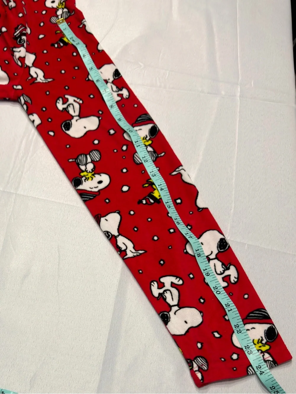 Peanuts Snoopy Women’s Pajama Set M Red Winter Fleece 2 Piece Woodstock